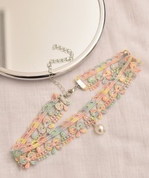 VIBGYOR Women(ヴィブジョー ウィメン)の【urge select】マルチレース ピンクカラー チョーカー(チョーカー)