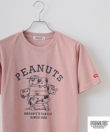 PEANUTS 兄弟柄プリント鹿の子半袖Tシャツ