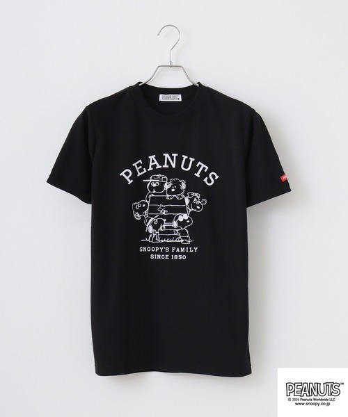 PEANUTS(ピーナッツ)の「PEANUTS 兄弟柄プリント鹿の子半袖Tシャツ(Tシャツ/カットソー・メンズ・ブラック/ピンクベージュ/杢グレー・M/L/LL)」の14枚目の写真