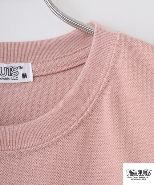 PEANUTS(ピーナッツ)の「PEANUTS 兄弟柄プリント鹿の子半袖Tシャツ(Tシャツ/カットソー・メンズ・ブラック/ピンクベージュ/杢グレー・M/L/LL)」の8枚目の写真