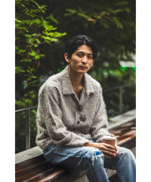 BEAMS（ビームス）の「リラックスフィット フリンジ シャツ（シャツ/ブラウス・メンズ・ベージュ系その他/ブラック・S/M/L/XL）」の7枚目の写真