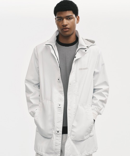 ARMANI EXCHANGE(アルマーニエクスチェンジ)の「【A|X アルマーニ エクスチェンジ】ラミネーテッドナイロン ストライプドカフ コート(モッズコート・メンズ・オフホワイト・X-SMALL/LARGE/MEDIUM/SMALL/X-LARGE)」の1枚目の写真