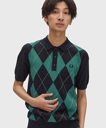 FRED PERRY(�t���b�h�y���[)��Argyle Knitted Polo Shirt�^�A�[�K�C���j�b�g�|���V���c(�|���V���c)