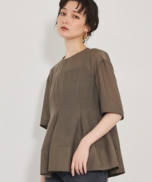 qualite（カリテ）の「【上品な透け感】カーヴィングブラウス/シアーシャツ/シアーブラウス/夏服/オフィスカジュアル（シャツ/ブラウス）」