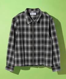 City Ambient Products: オンブレ チェック シャツ ジップ アウター