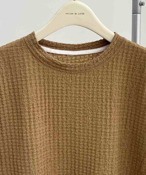 maison de LATIR（メゾンドラティール）の「ラフなのに上品な半袖トップス（Tシャツ/カットソー・レディース・ライトブラウン/ブラック/ホワイト・FREE）」の15枚目の写真