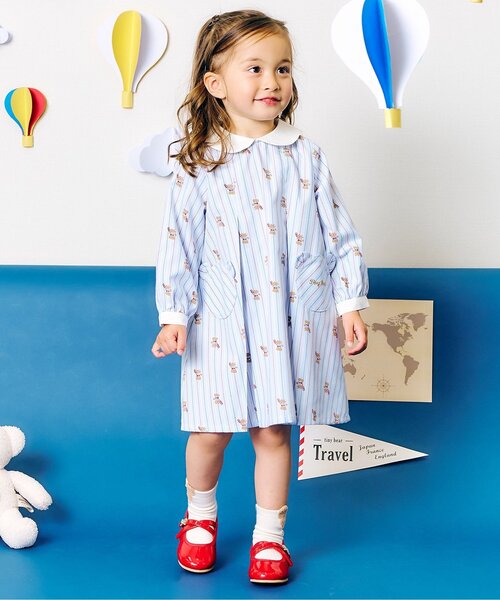 apres les cours（アプレレクール）の「tiny bear ストライプ&チェックワンピース（ワンピース・キッズ・ストライプ/チェック・90/80/120/110/100）」の12枚目の写真