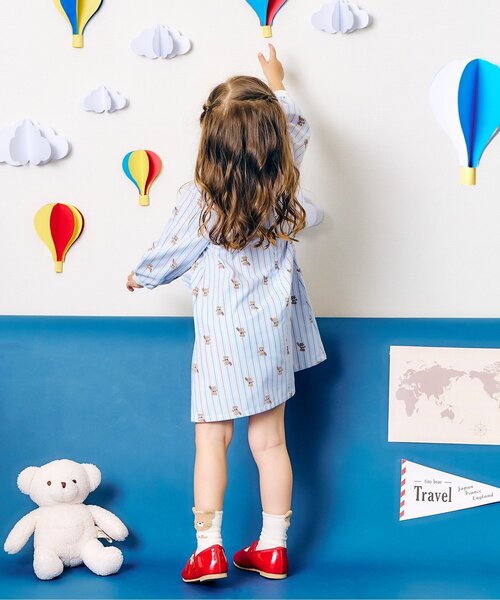 apres les cours（アプレレクール）の「tiny bear ストライプ&チェックワンピース（ワンピース・キッズ・ストライプ/チェック・90/80/120/110/100）」の13枚目の写真