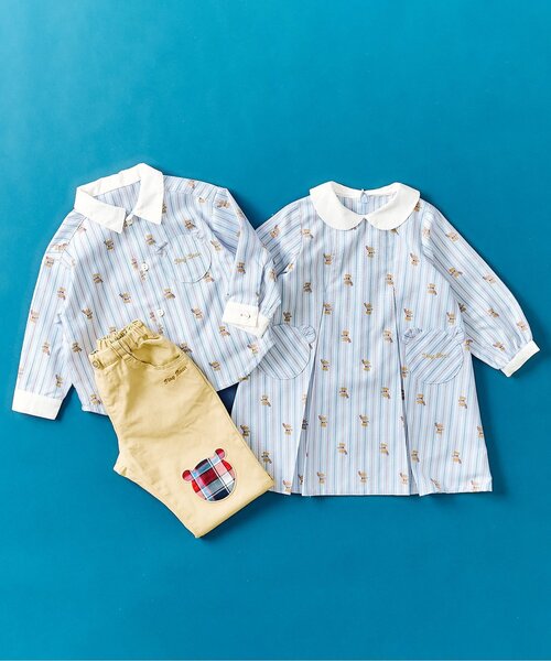 apres les cours（アプレレクール）の「tiny bear ストライプ&チェックワンピース（ワンピース・キッズ・ストライプ/チェック・90/80/120/110/100）」の18枚目の写真