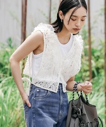 mili an deni（ミリアンデニ）の「コードレースショートベスト（ベスト）」