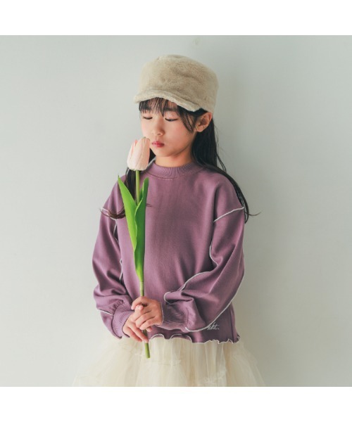 NHT（エヌエイチティー）の「エヌエイチティー メロー　トレーナー（スウェット・キッズ・ラベンダー/アイボリー/ブラック・110cm/120cm/130cm/140cm/150cm/160cm）」の3枚目の写真