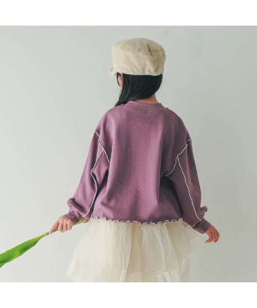 NHT（エヌエイチティー）の「エヌエイチティー メロー　トレーナー（スウェット・キッズ・ラベンダー/アイボリー/ブラック・110cm/120cm/130cm/140cm/150cm/160cm）」の11枚目の写真