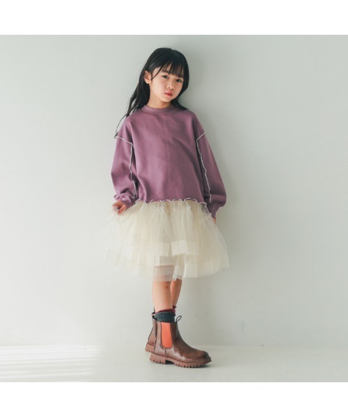 NHT（エヌエイチティー）の「エヌエイチティー メロー　トレーナー（スウェット・キッズ・ラベンダー/アイボリー/ブラック・110cm/120cm/130cm/140cm/150cm/160cm）」の12枚目の写真