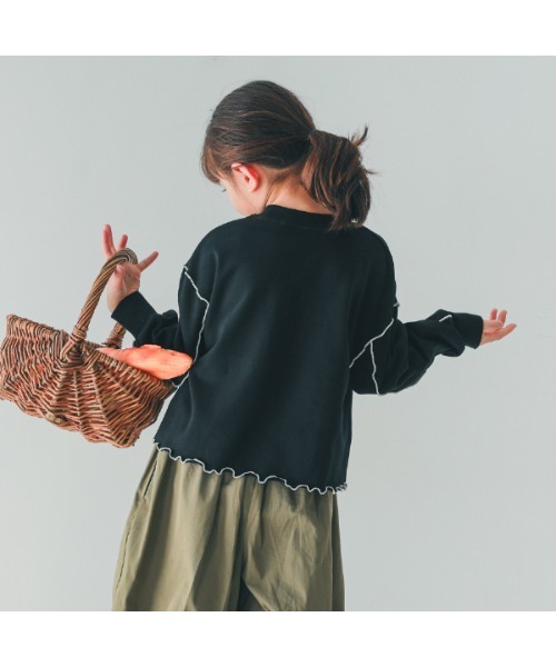 NHT（エヌエイチティー）の「エヌエイチティー メロー　トレーナー（スウェット・キッズ・ラベンダー/アイボリー/ブラック・110cm/120cm/130cm/140cm/150cm/160cm）」の4枚目の写真