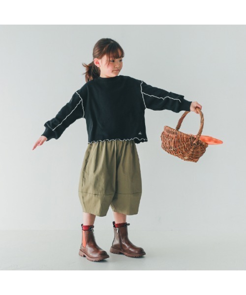 NHT（エヌエイチティー）の「エヌエイチティー メロー　トレーナー（スウェット・キッズ・ラベンダー/アイボリー/ブラック・110cm/120cm/130cm/140cm/150cm/160cm）」の5枚目の写真