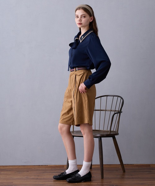 NICOLE CLUB（ニコル　クラブ）の「パイピングハーフパンツ（その他パンツ・レディース・チャコール/ベージュ/キャメル・MEDIUM）」の13枚目の写真