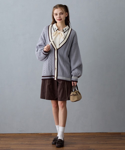 NICOLE CLUB（ニコル　クラブ）の「パイピングハーフパンツ（その他パンツ・レディース・チャコール/ベージュ/キャメル・MEDIUM）」の6枚目の写真