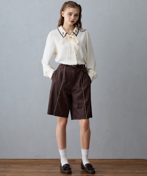 NICOLE CLUB（ニコル　クラブ）の「パイピングハーフパンツ（その他パンツ・レディース・チャコール/ベージュ/キャメル・MEDIUM）」の18枚目の写真