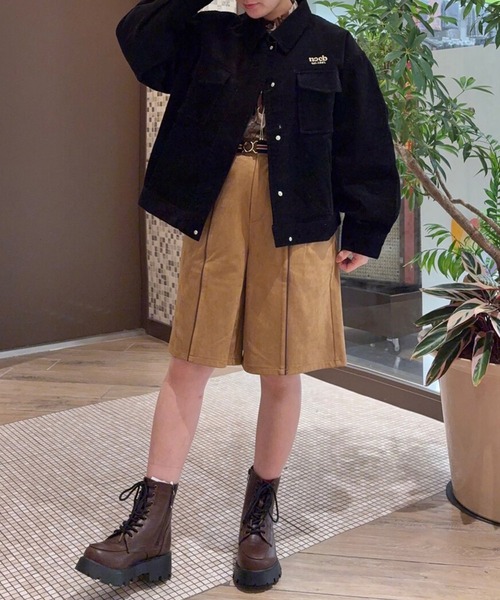 NICOLE CLUB(ニコル クラブ)の「パイピングハーフパンツ(その他パンツ・レディース・チャコール/ベージュ/キャメル・MEDIUM)」の16枚目の写真