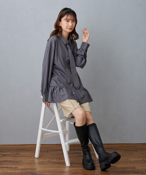 NICOLE CLUB(ニコル クラブ)の「パイピングハーフパンツ(その他パンツ・レディース・チャコール/ベージュ/キャメル・MEDIUM)」の21枚目の写真