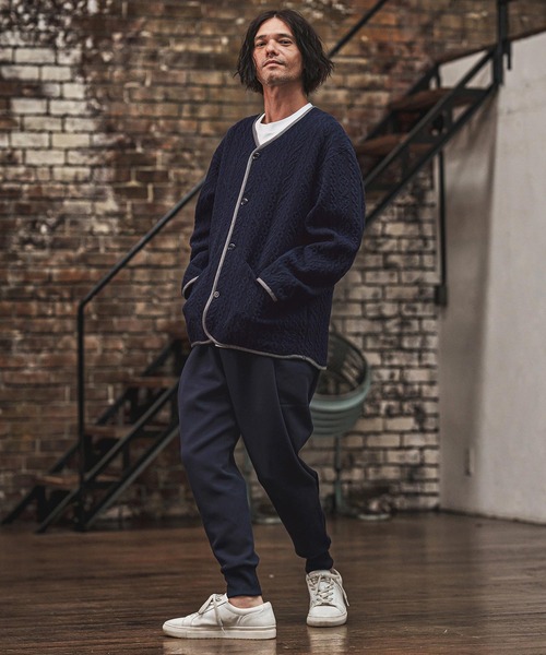 LEGEND 黒 ロゴ入りパンツ mp14028- サイドポケットダンボール裾リブパンツ(HLCM0216)（その他