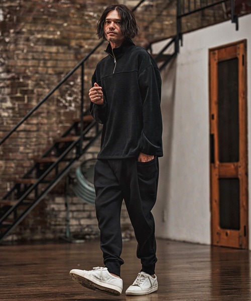 mp14028- サイドポケットダンボール裾リブパンツ(HLCM0216)（その他