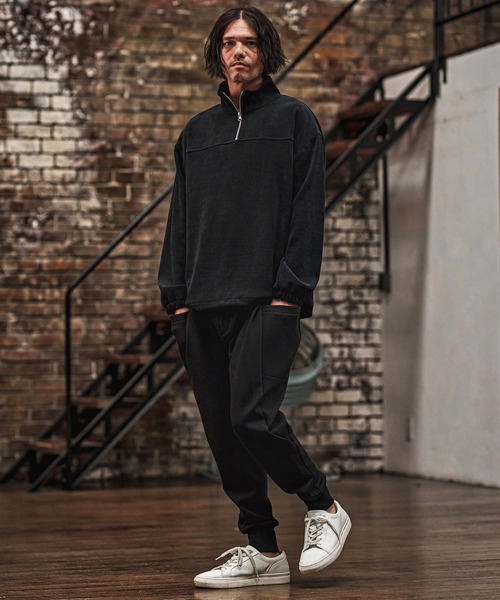 V12 Dリング サイドロゴストレッチダンボールニット スウェットリブパンツ M ダンボールニット イージーバレルパンツ（47-56PM07-205