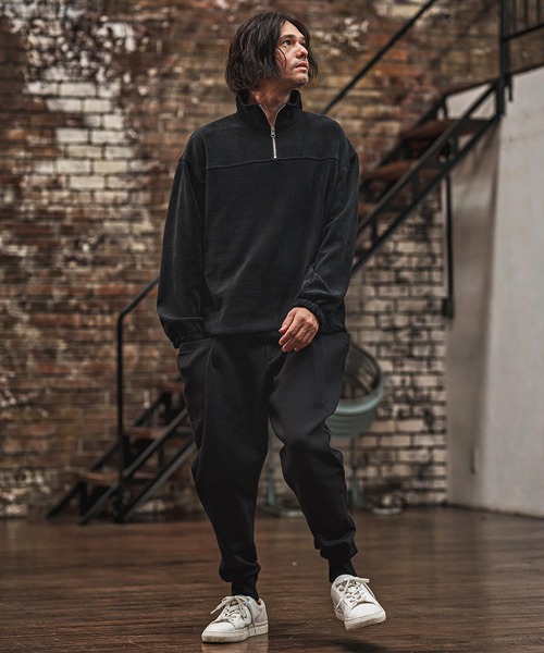 mp14028- サイドポケットダンボール裾リブパンツ(HLCM0216)（その他