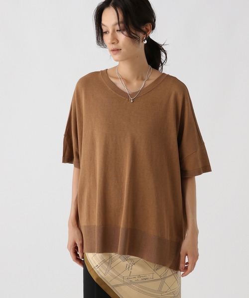 Elura（エルーラ）の「2WAYポンチョニット/588494（ニット/セーター・レディース・オレンジ/ブラウン/ライトブルー/ブラック・FREE）」の3枚目の写真