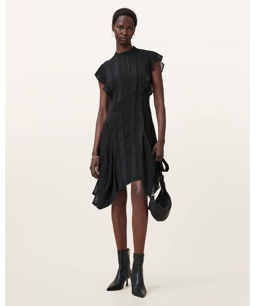 allsaints アシンメトリーフラワーワンピース ピンク レッド Dresses