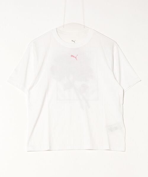 PUMA（プーマ）の「プーマ PUMA W FLORAL CAT GRAPHIC Tシャツ（Tシャツ/カットソー・レディース・グリーン/ホワイト・S/M/L）」の2枚目の写真