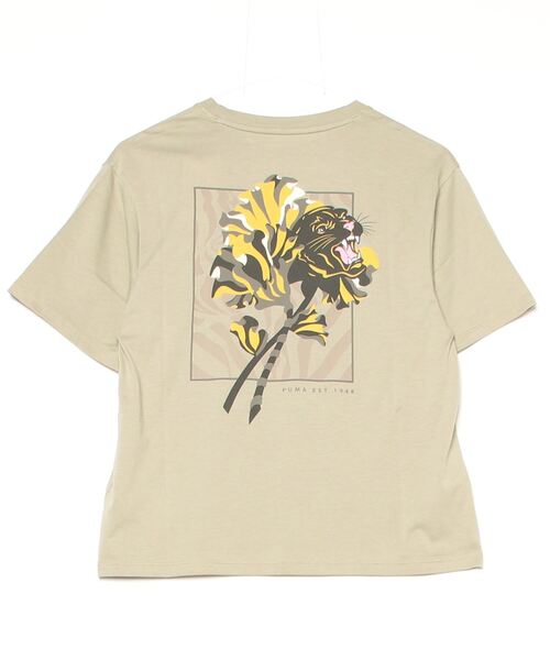PUMA（プーマ）の「プーマ PUMA W FLORAL CAT GRAPHIC Tシャツ（Tシャツ/カットソー・レディース・グリーン/ホワイト・S/M/L）」の3枚目の写真