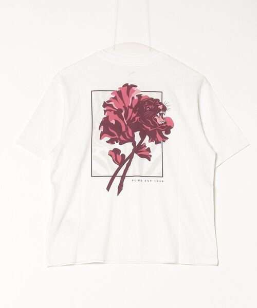 PUMA（プーマ）の「プーマ PUMA W FLORAL CAT GRAPHIC Tシャツ（Tシャツ/カットソー・レディース・グリーン/ホワイト・S/M/L）」の4枚目の写真