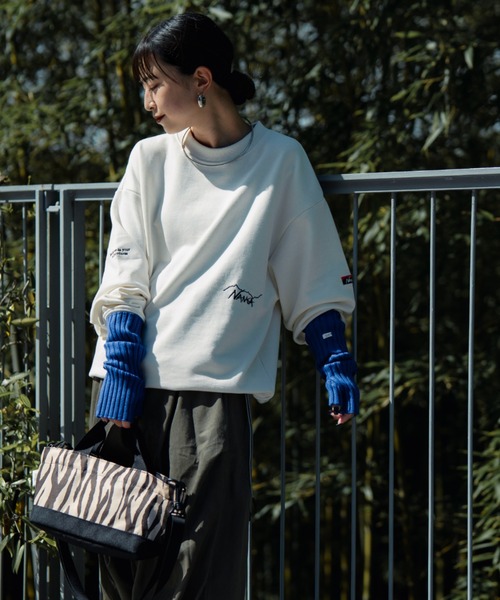 ︎ssw♡  NANGA/ナンガ] 別注 ワンポイント刺繍ロゴ ドローコードスウェット