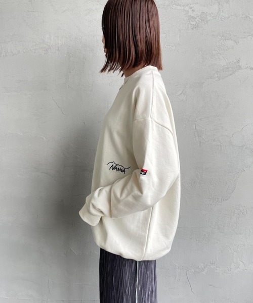 NANGA/ナンガ] 別注 ワンポイント刺繍ロゴ ドローコードスウェット