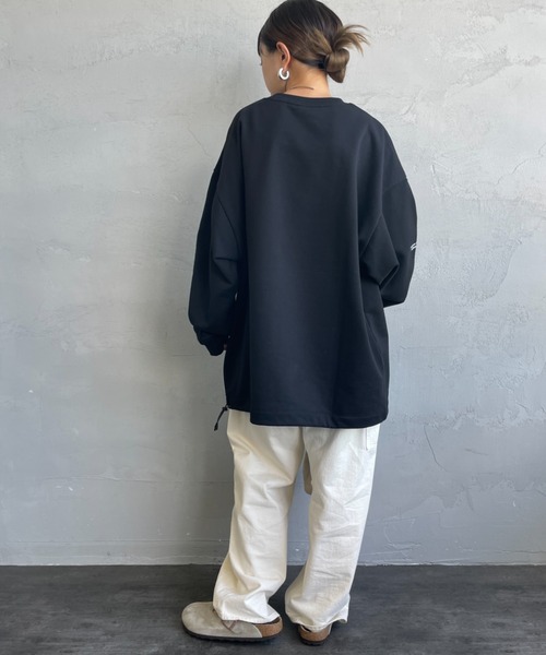 NANGA/ナンガ] 別注 ワンポイント刺繍ロゴ ドローコードスウェット