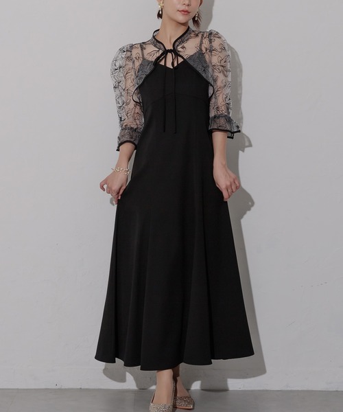 birei（ビレイ）の「刺繍ボレロ＆キャミソールワンピース（ドレス・レディース・ブルー系その他/ベージュ系その他/ベージュ系その他2/ブラック系その他/ブルー系その他2/ブラック系その他2・M）」の3枚目の写真