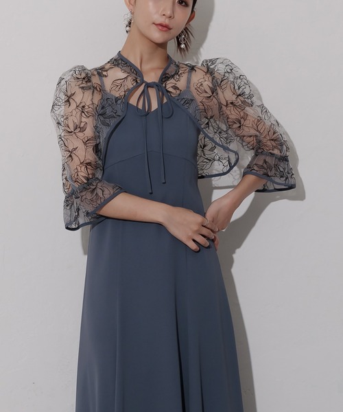 birei（ビレイ）の「刺繍ボレロ＆キャミソールワンピース（ドレス・レディース・ブルー系その他/ベージュ系その他/ベージュ系その他2/ブラック系その他/ブルー系その他2/ブラック系その他2・M）」の6枚目の写真