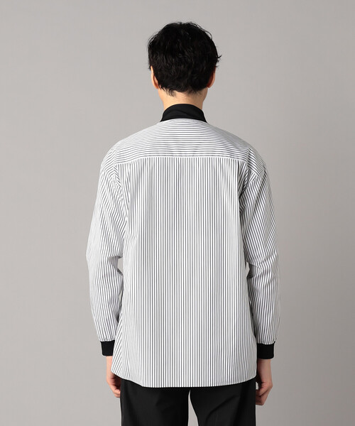メンズ ストライプシャツ ルーズ シャツブルゾン N00446 3レイヤー ストライプシャツブルゾン（ブルゾン）｜COMME des