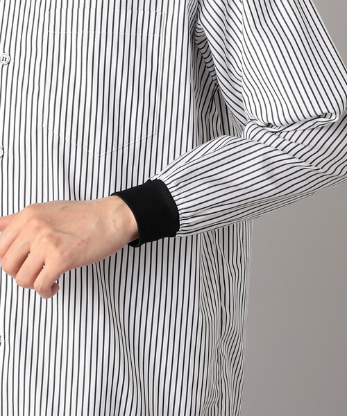 メンズ ストライプシャツ シャツブルゾン カジュアル H00031 3レイヤー ストライプシャツブルゾン（ブルゾン）｜COMME des