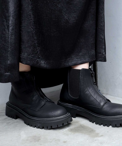 Bulue.（ブルー）の「【Bulue.】内ゴアショートブーツ（ブーツ・レディース・ブラック・36/37/38/39/40）」の2枚目の写真