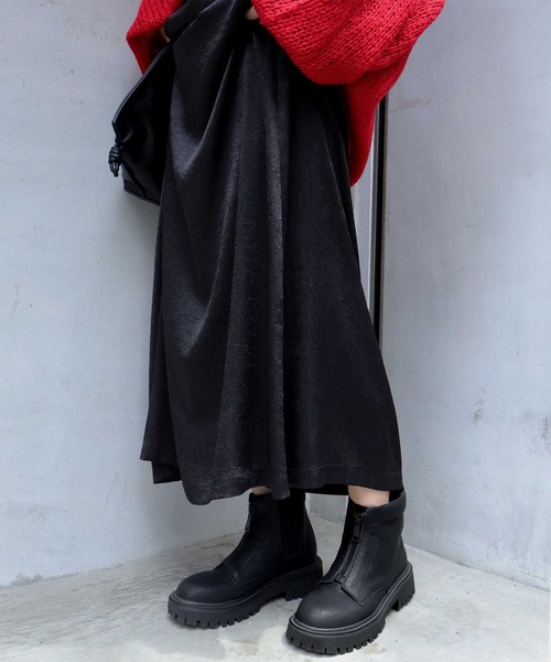 Bulue.（ブルー）の「【Bulue.】内ゴアショートブーツ（ブーツ・レディース・ブラック・36/37/38/39/40）」の4枚目の写真