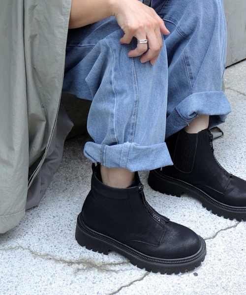 Bulue.（ブルー）の「【Bulue.】内ゴアショートブーツ（ブーツ・レディース・ブラック・36/37/38/39/40）」の12枚目の写真