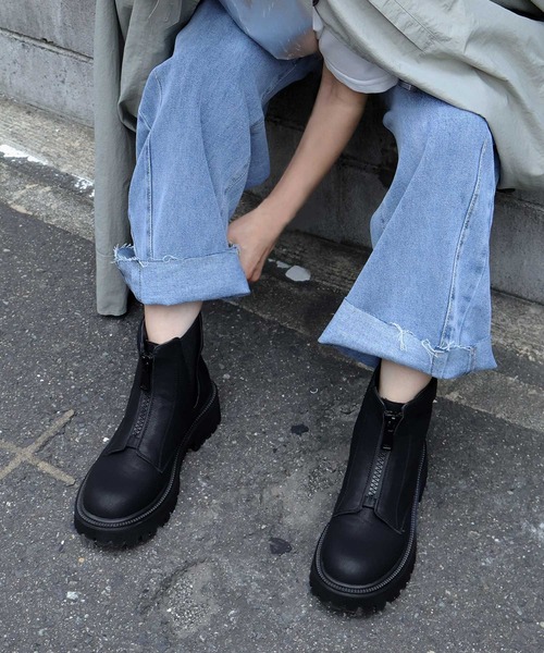 Bulue.（ブルー）の「【Bulue.】内ゴアショートブーツ（ブーツ・レディース・ブラック・36/37/38/39/40）」の16枚目の写真