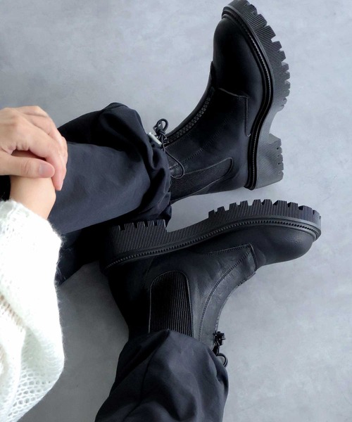 Bulue.（ブルー）の「【Bulue.】内ゴアショートブーツ（ブーツ・レディース・ブラック・36/37/38/39/40）」の22枚目の写真