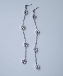 saran jewelry /4つのお花 スーパーロング チェーン ピアス