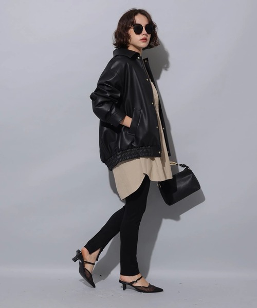 Arpege story フェイクレザーブルゾン　新品未使用 フェイクレザーブルゾン | ブルゾン | Arpege story（アルページュ