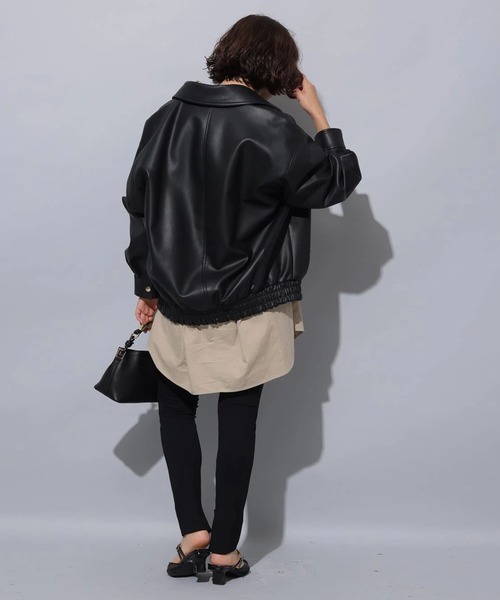 Arpege story フェイクレザーブルゾン　新品未使用 フェイクレザーブルゾン（その他アウター）｜Arpege story