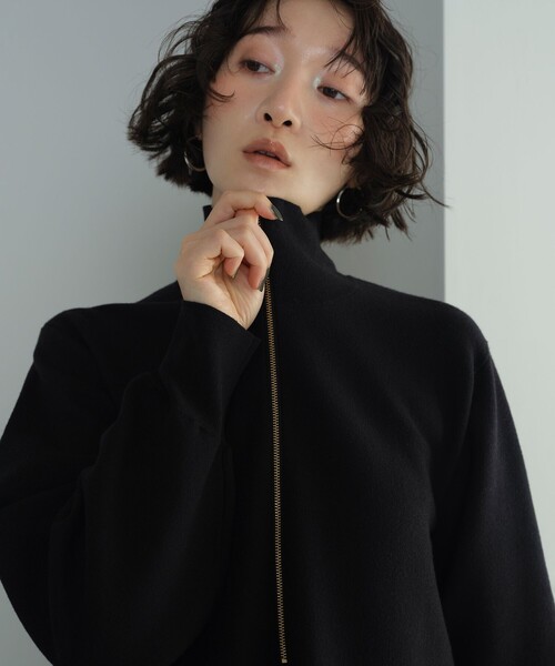 EMMEL REFINES(エメルリファインズ)の「<EMMEL REFINES>EM HWフロントジップ ミニワンピース(ワンピース・レディース・オフホワイト/ブラック・FREE)」の3枚目の写真