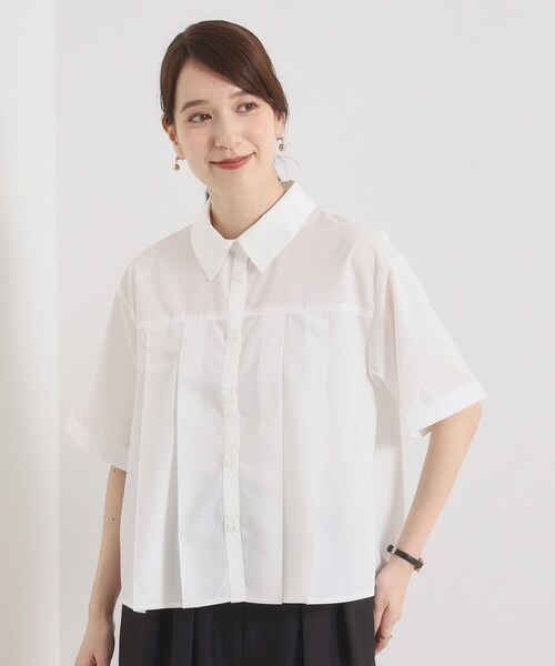 ITS'DEMO（イッツデモ）の「【洗濯機OK】プリーツブラウス（シャツ/ブラウス・レディース・オフホワイト/ライトブルー/ネイビー・00）」の17枚目の写真